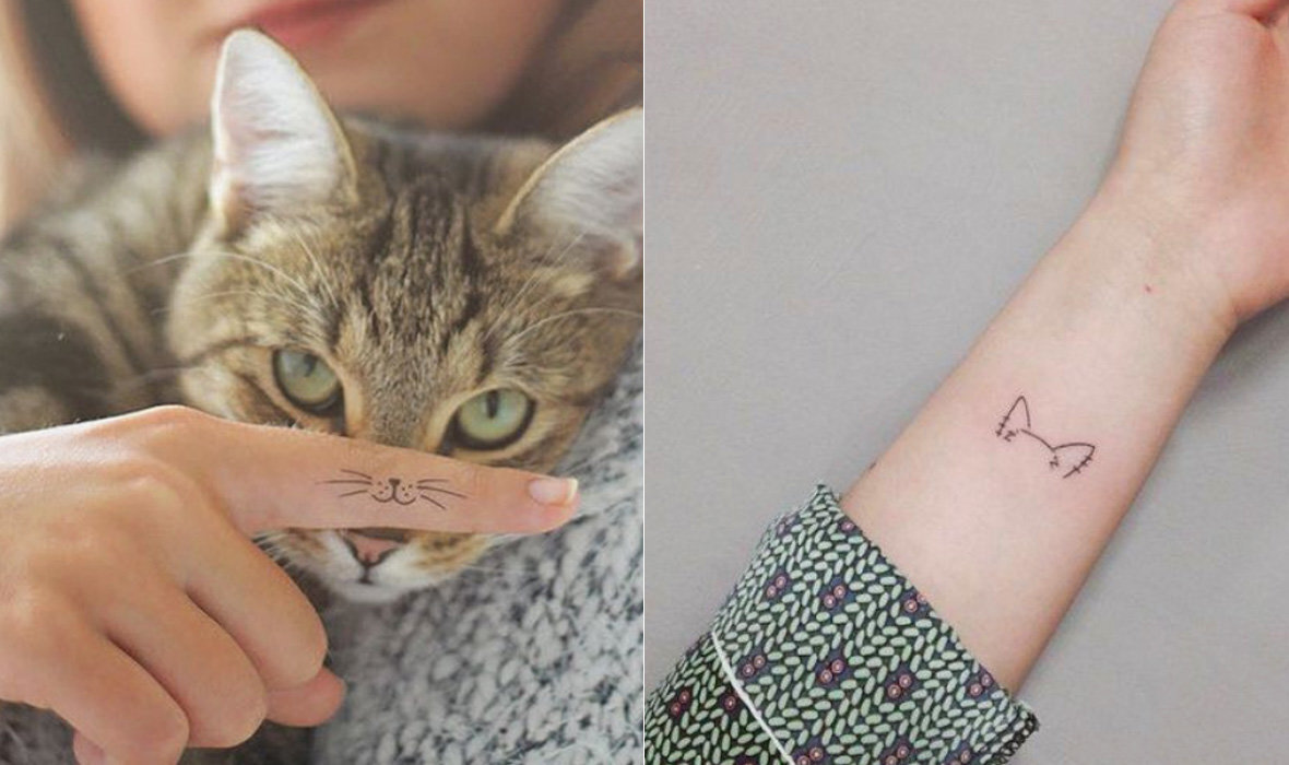 tatuagem gato geométrico