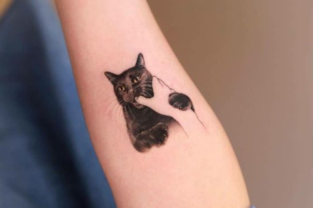ideias tatuagem gato feminina