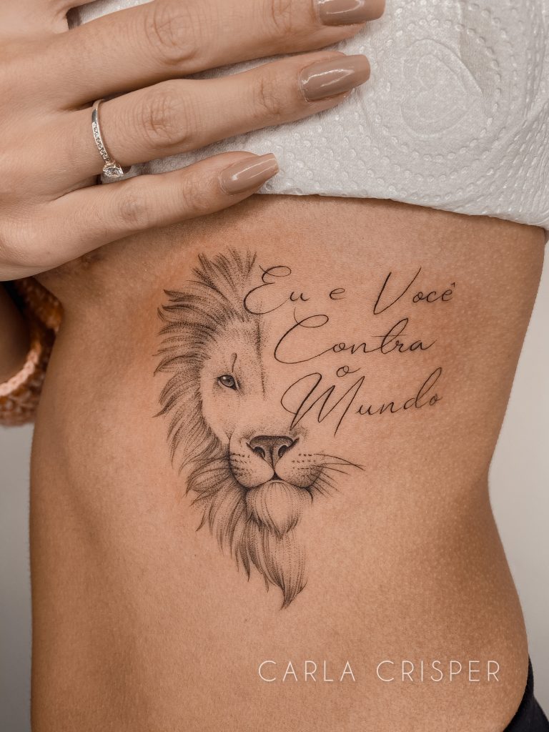 tatuagem leoa força feminina