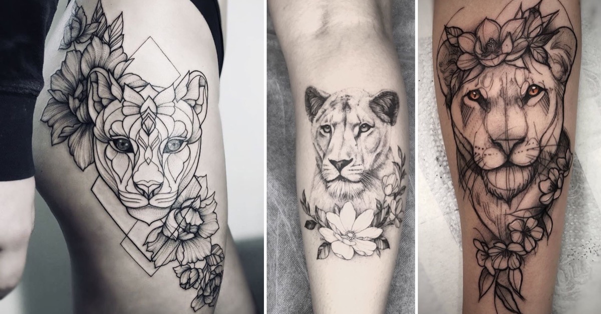 tatuagem leoa braço