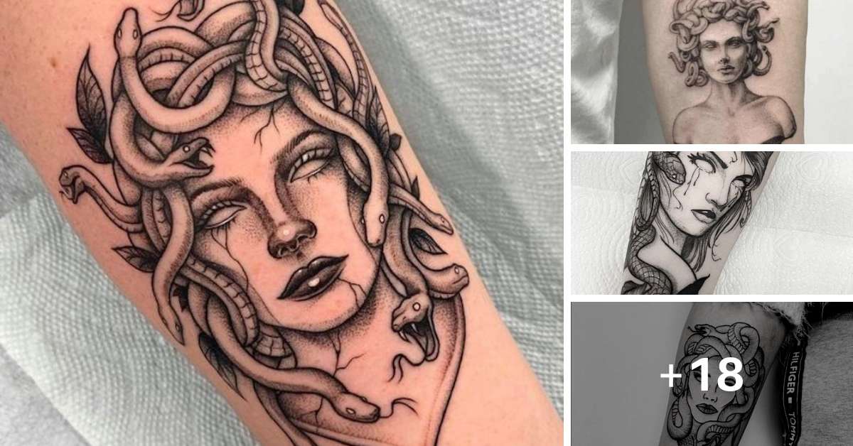 tatuagem medusa antebraço fina