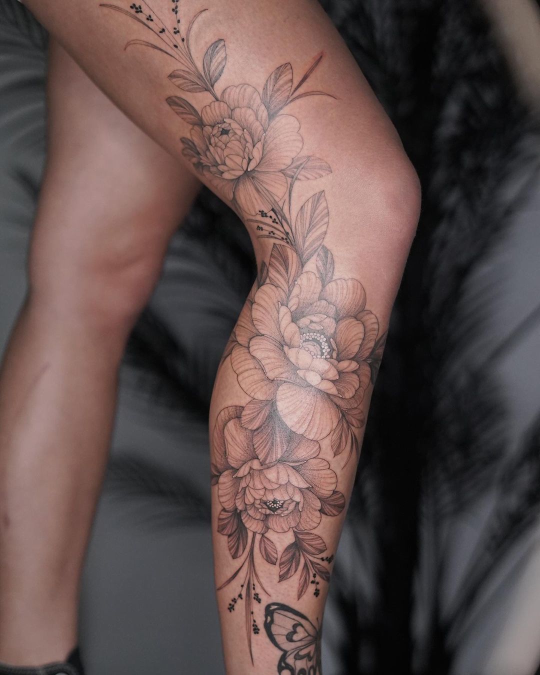 tatuagem realista perna