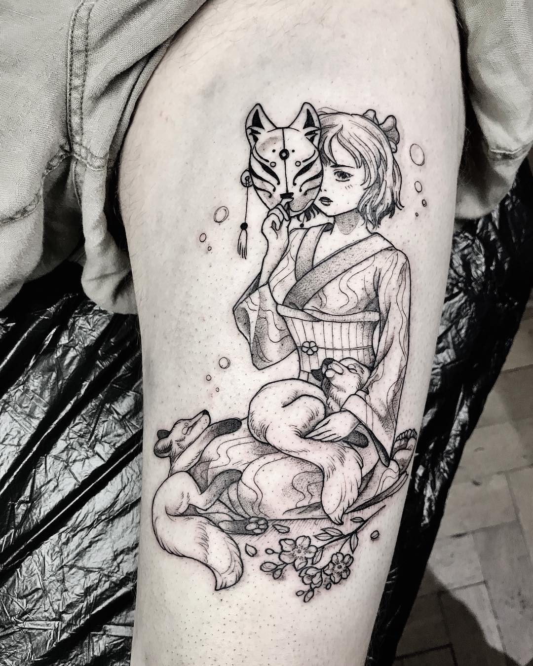 tatuagem oriental colorida