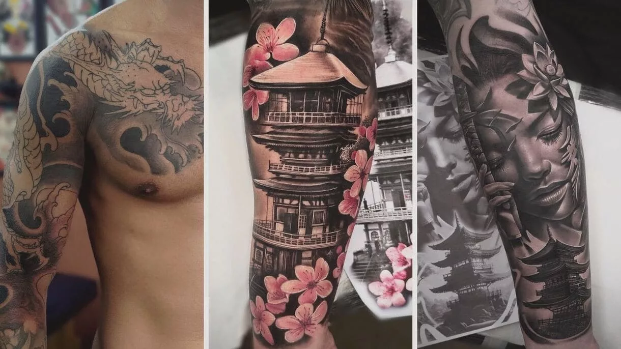 tatuagem oriental colorida