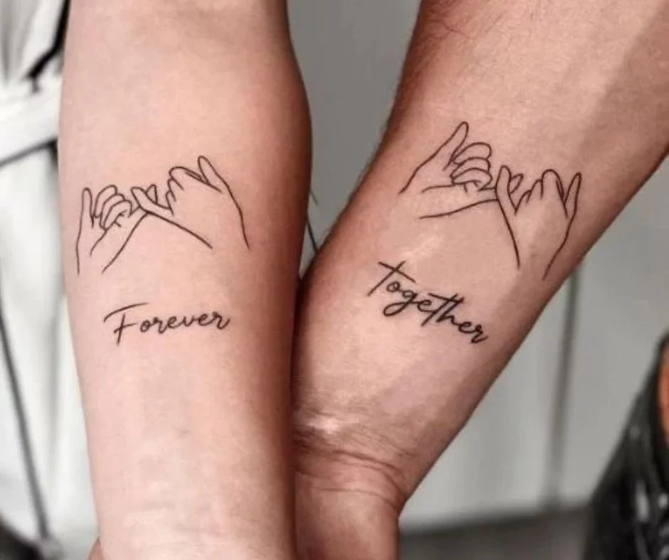 tatuagem de casal âncora e infinito