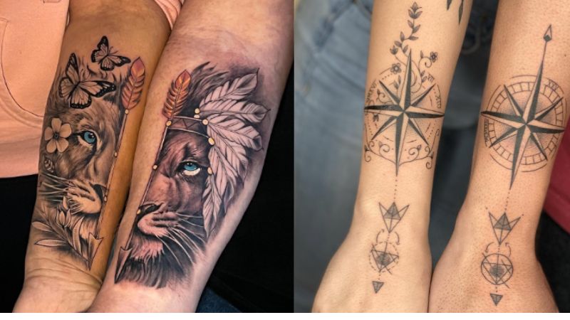 tatuagem de casal rei e rainha