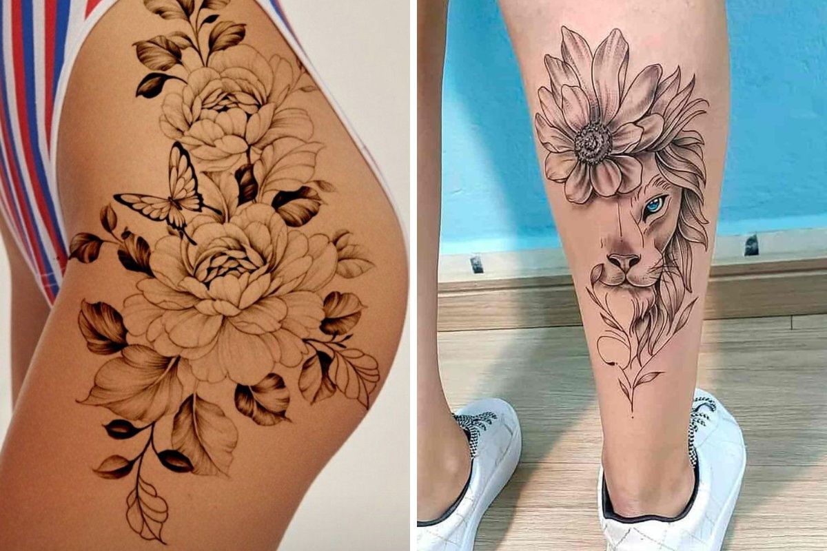 ideias de tatuagem para perna feminina
