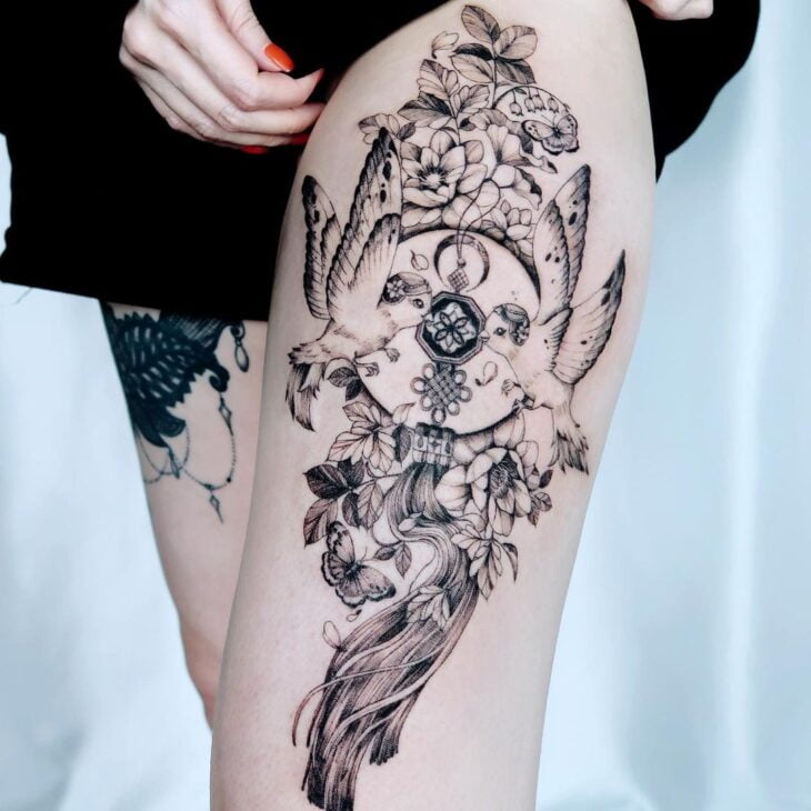 ideias de tatuagem para perna feminina