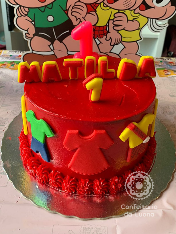 decoração de bolo infantil moderno