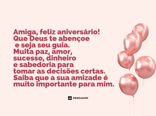 mensagem de aniversário para amiga querida