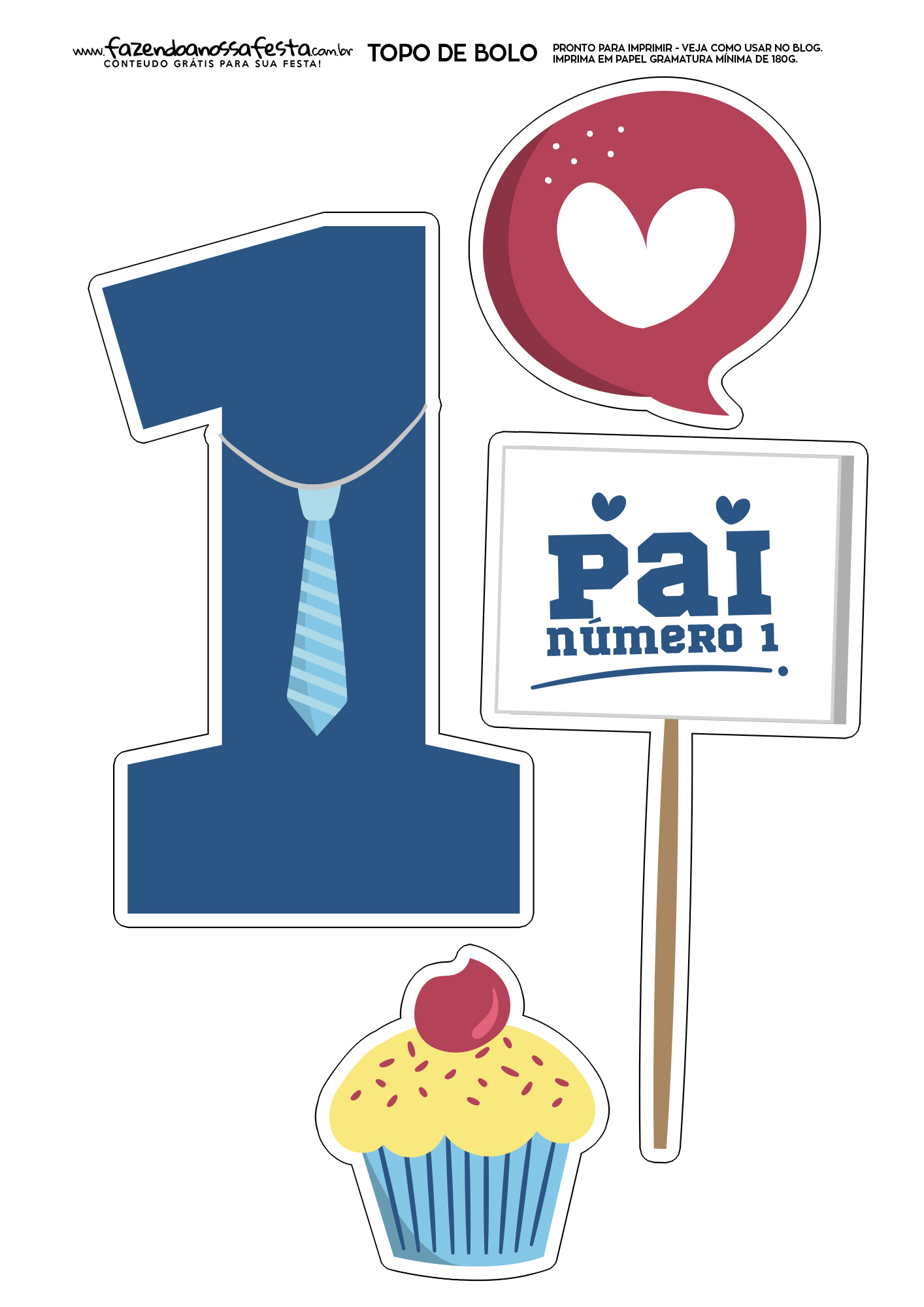 download topo de bolo dia dos pais png