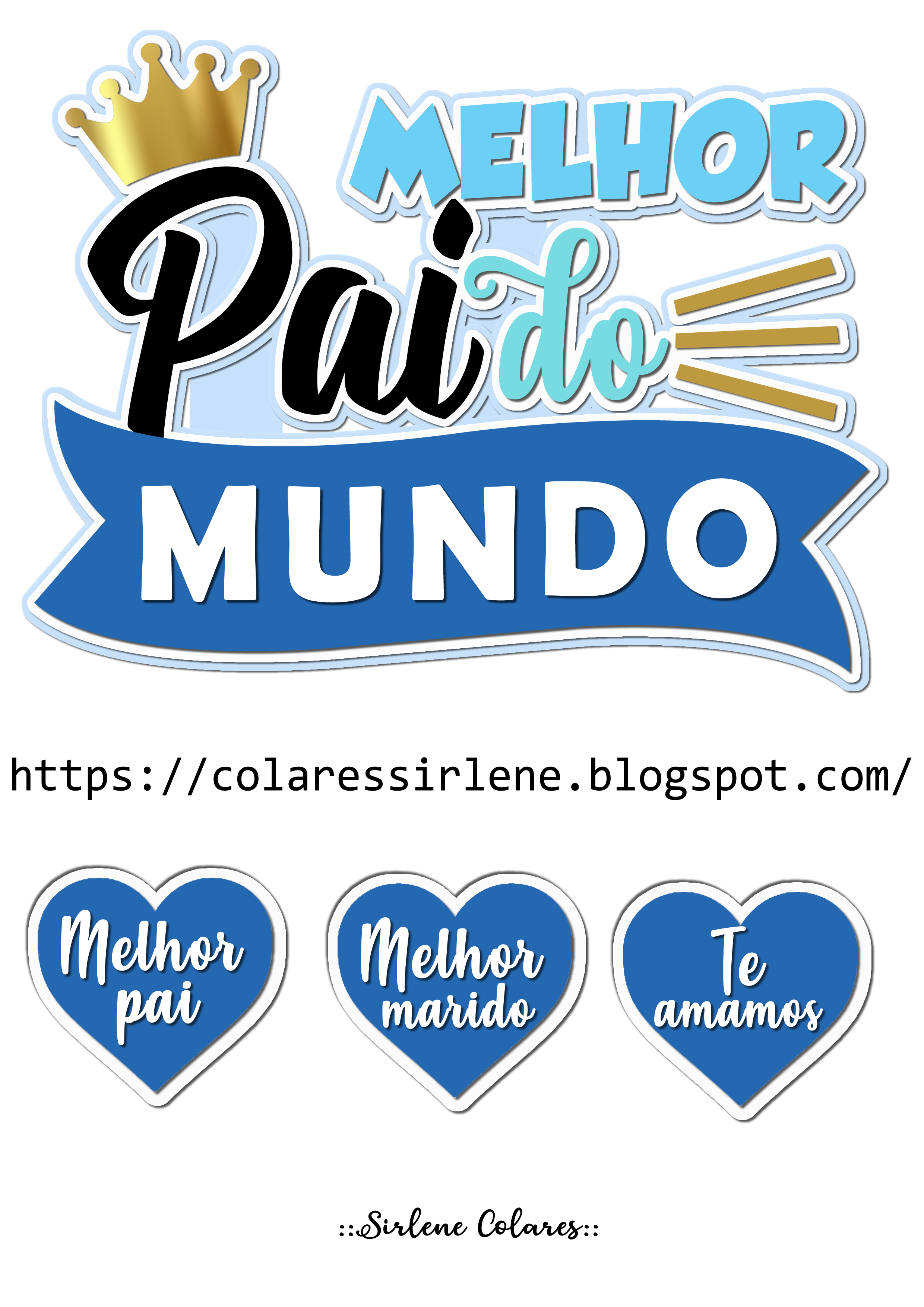 topo de bolo dia dos pais editável