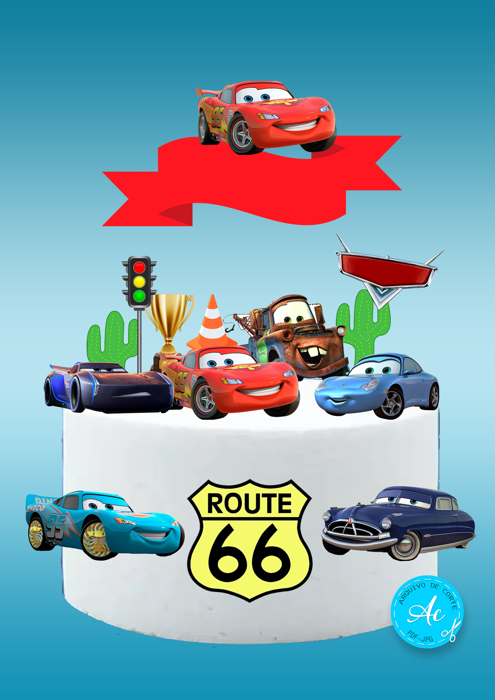 topo de bolo carros disney para imprimir