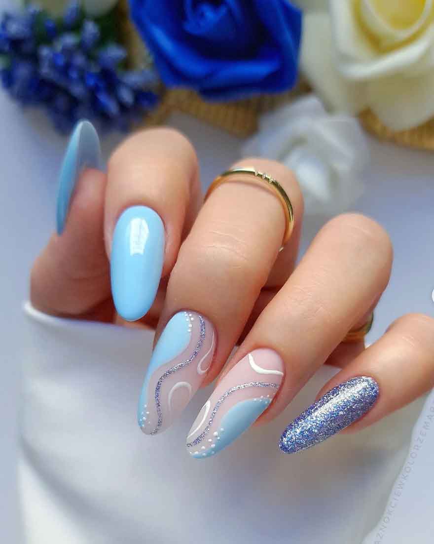 inspiração unhas azuis