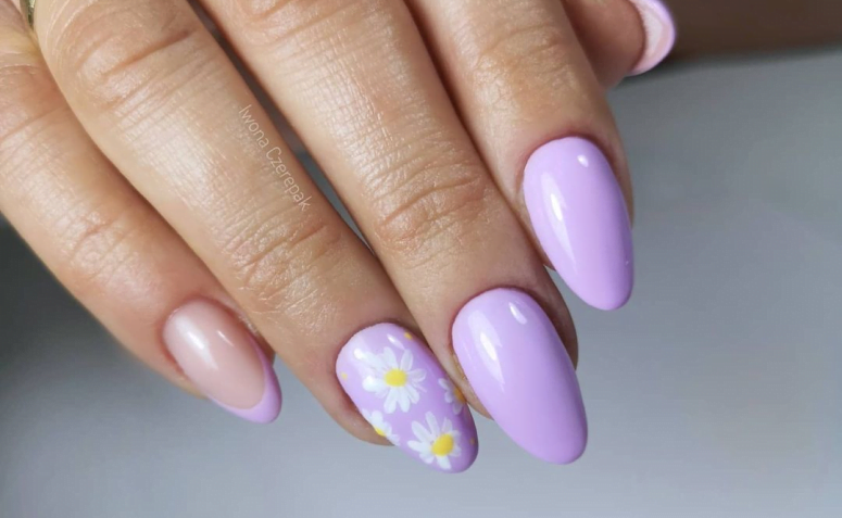 unhas lilás para casamento