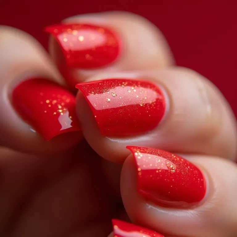 tutorial unhas vermelhas com glitter