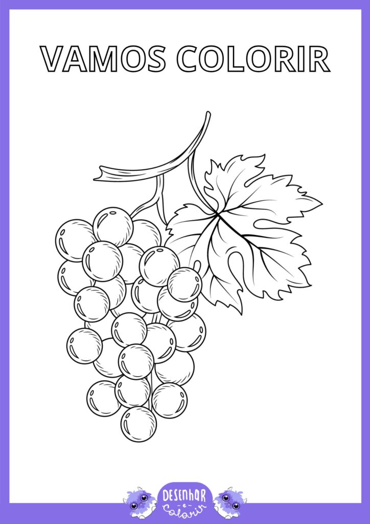como desenhar uva para crianças