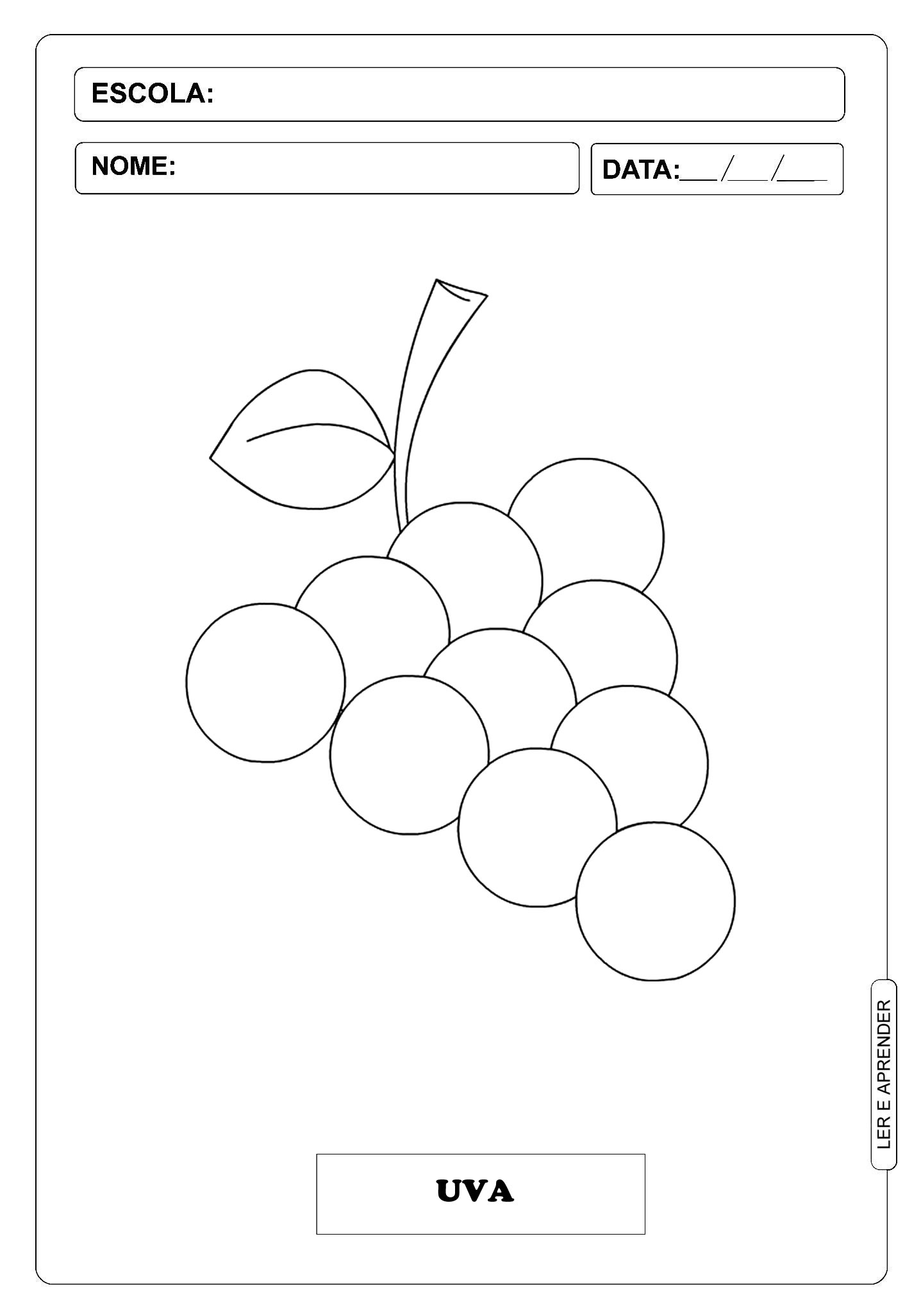 desenho de cacho de uva para pintar