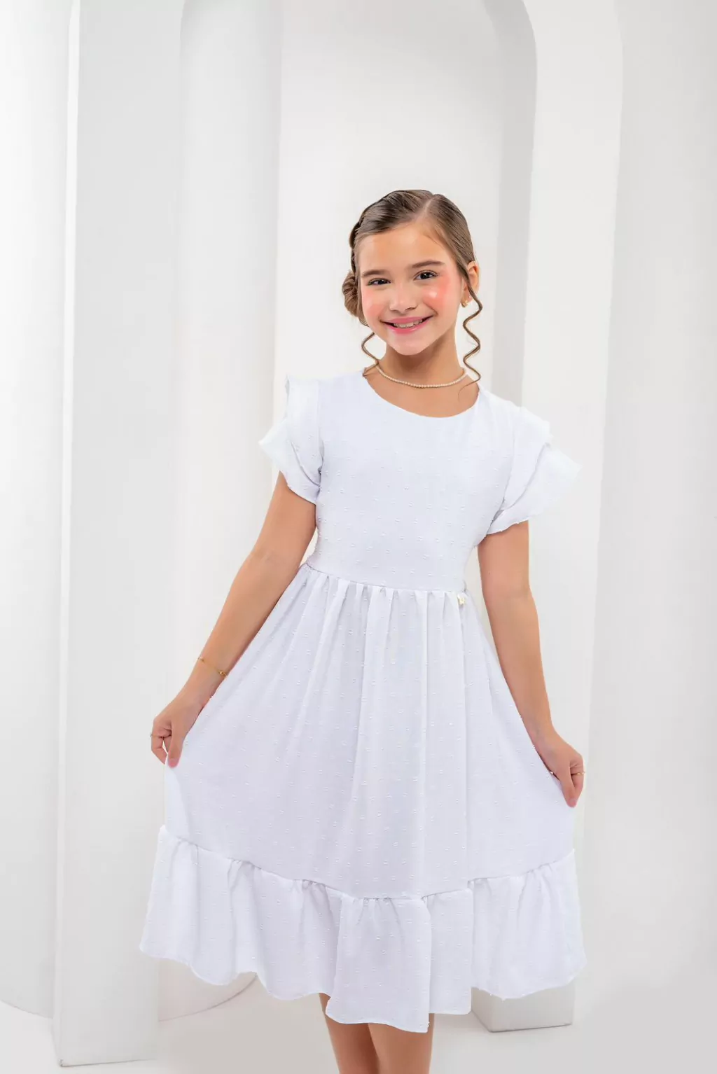 vestido branco infantil 4 anos