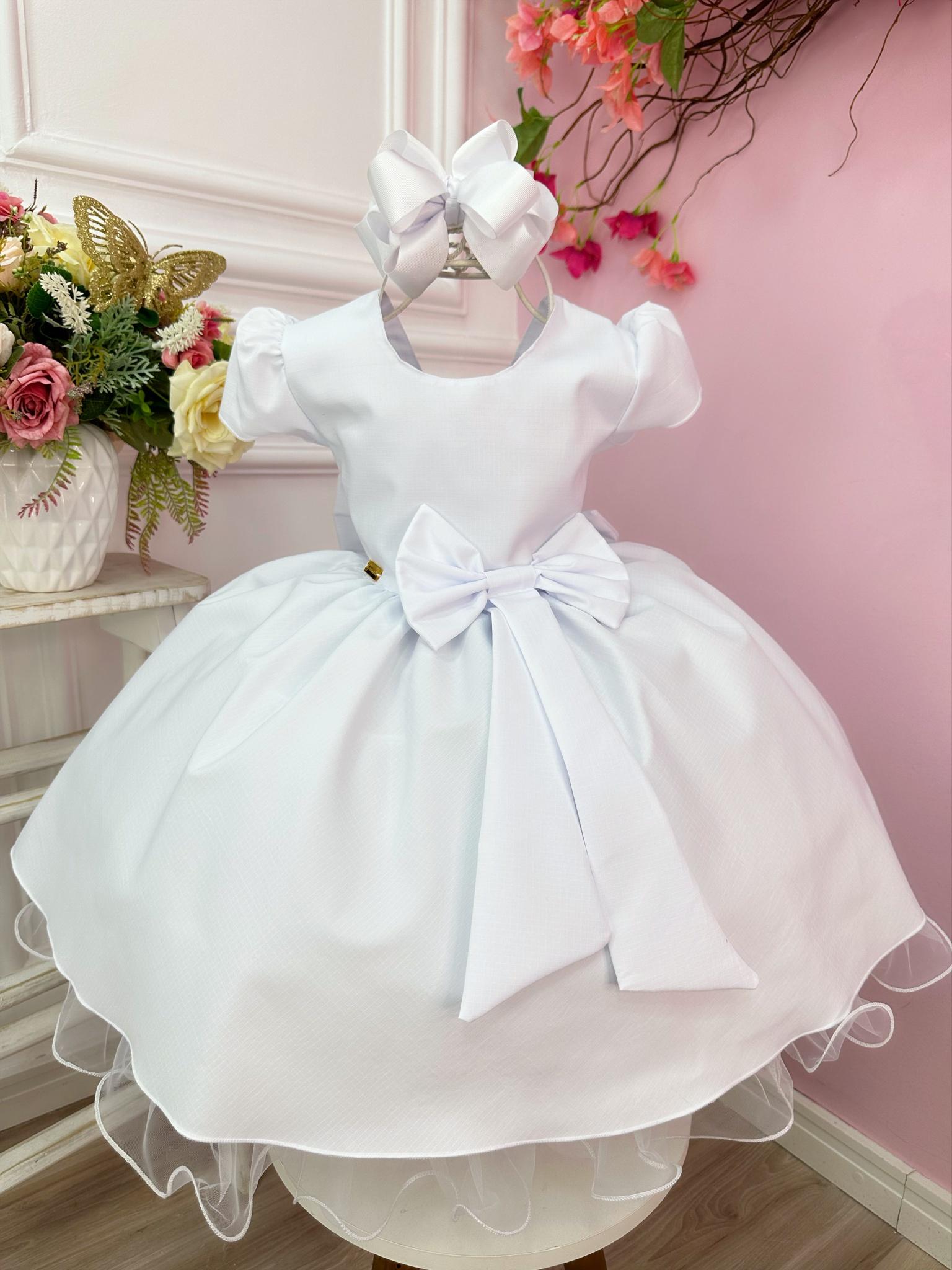 vestido branco de festa infantil