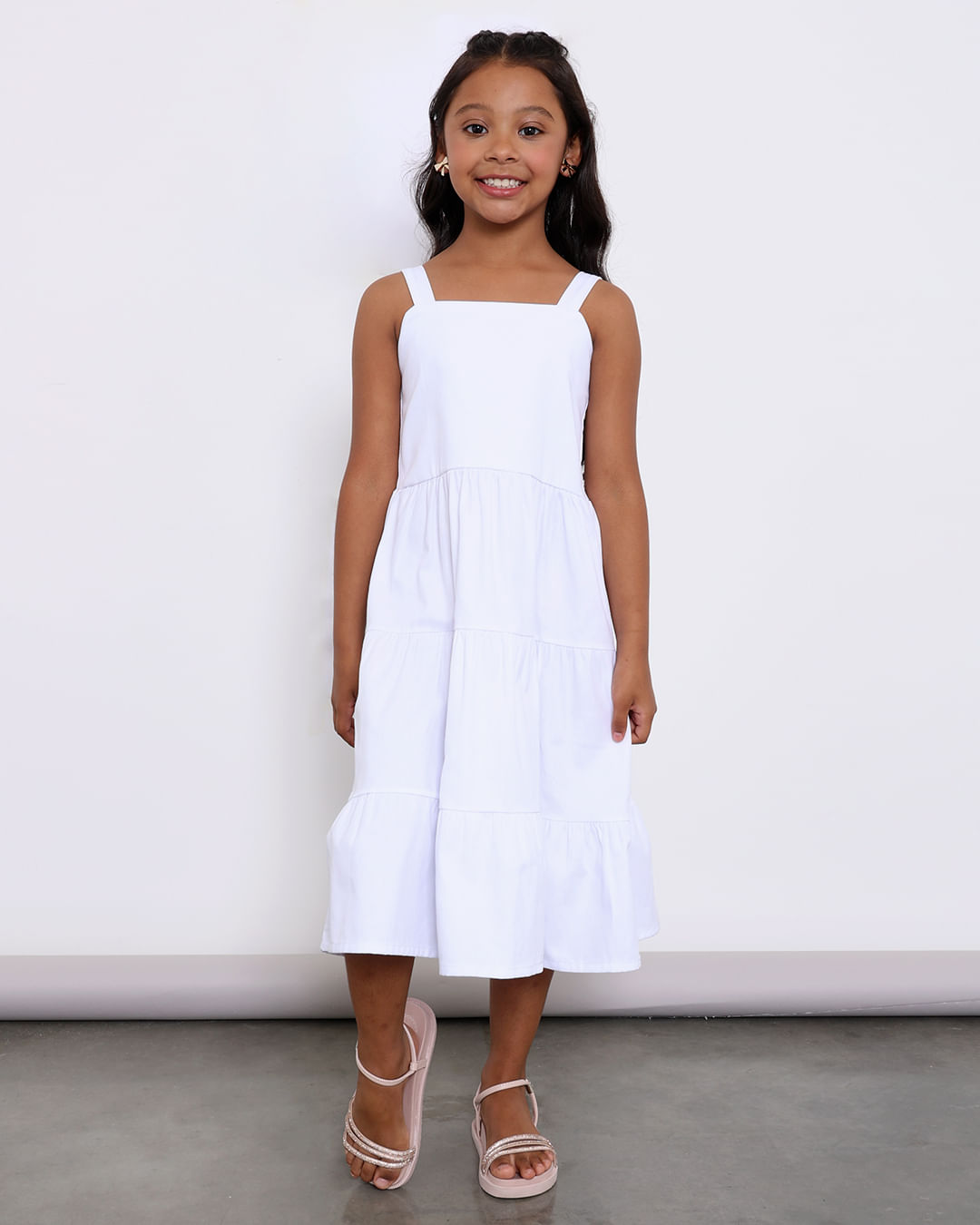 vestido branco infantil algodão