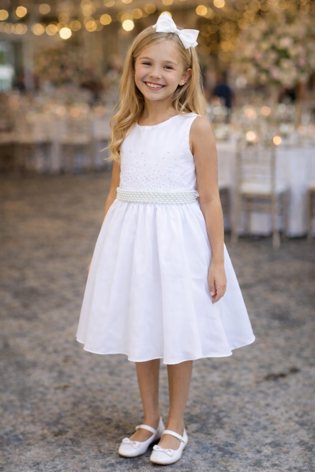 vestido branco infantil renda