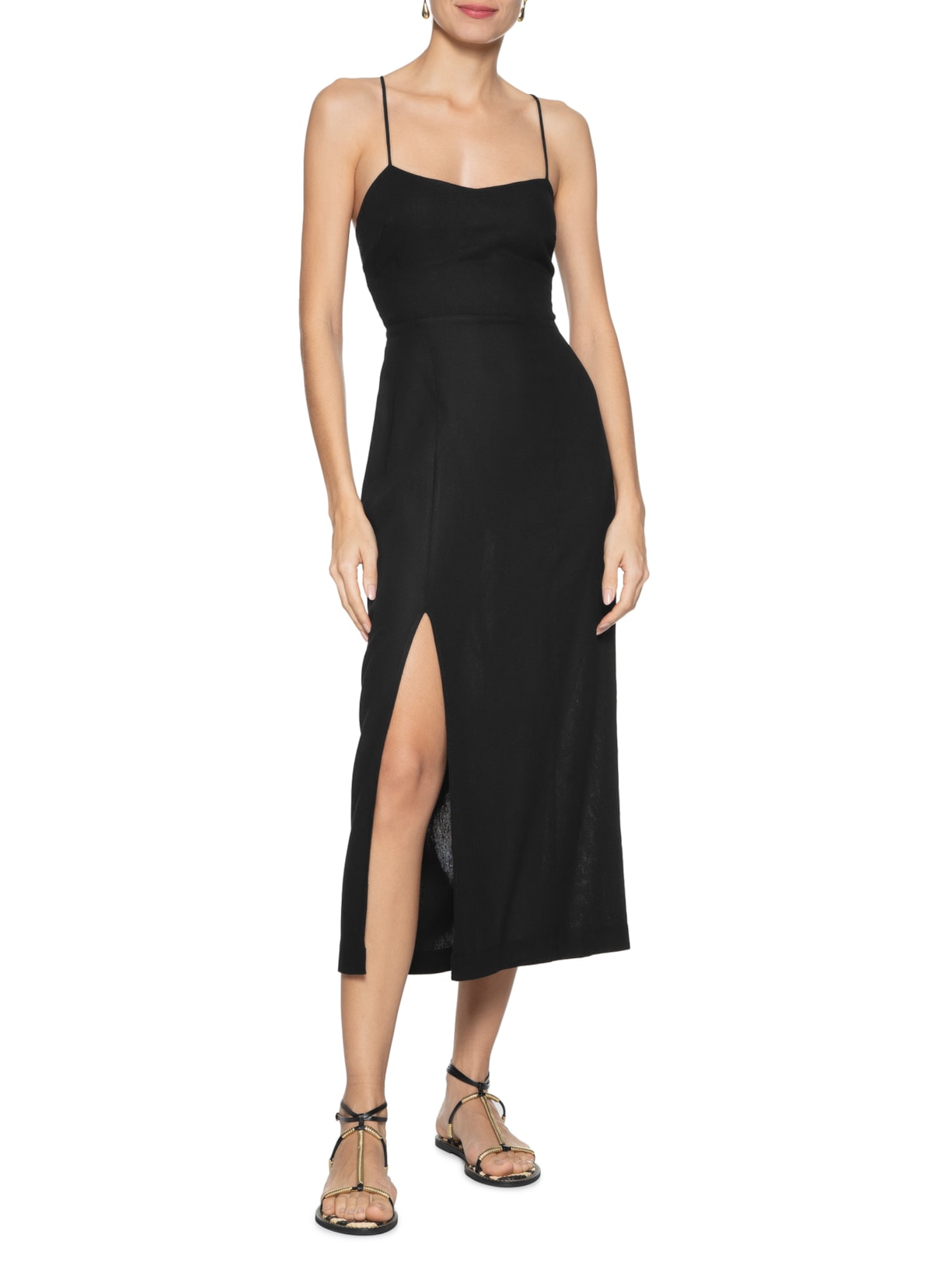 vestido com fenda lateral para festa