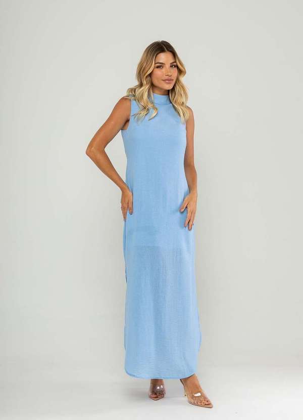vestido com fenda lateral preto