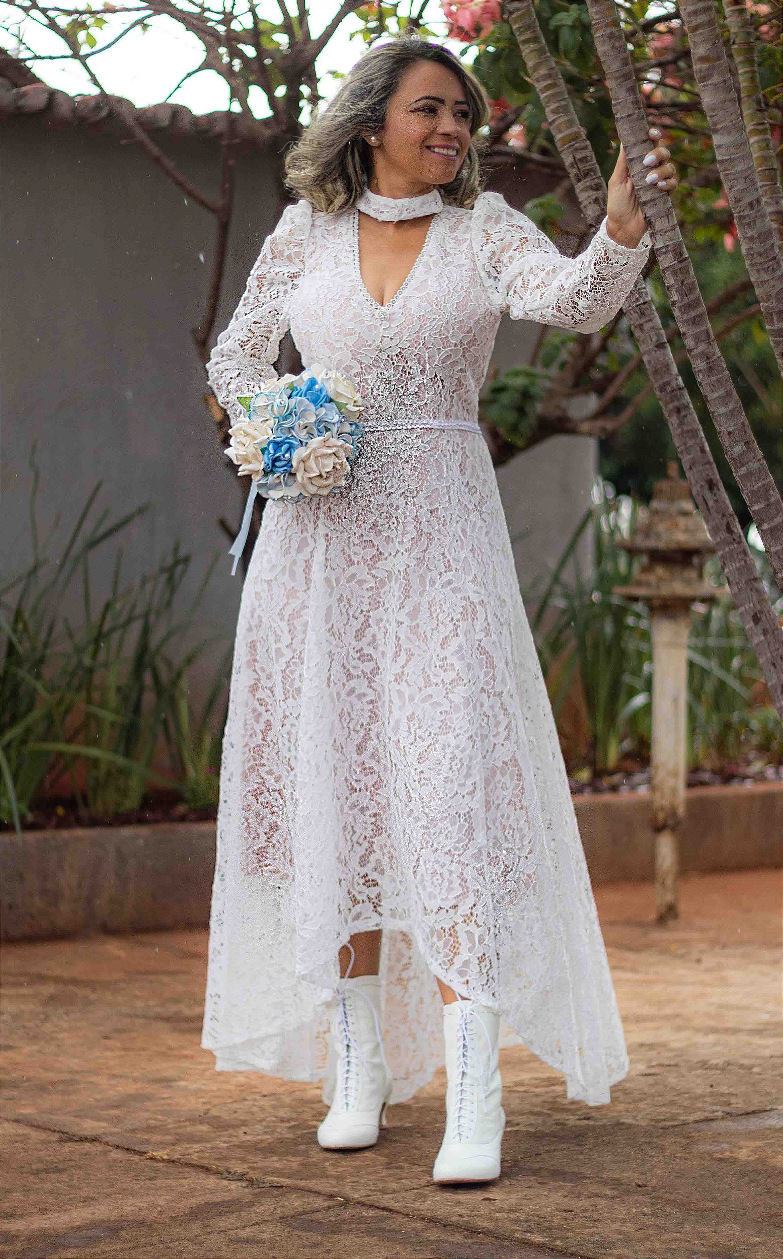 vestido de noiva civil tule princesa