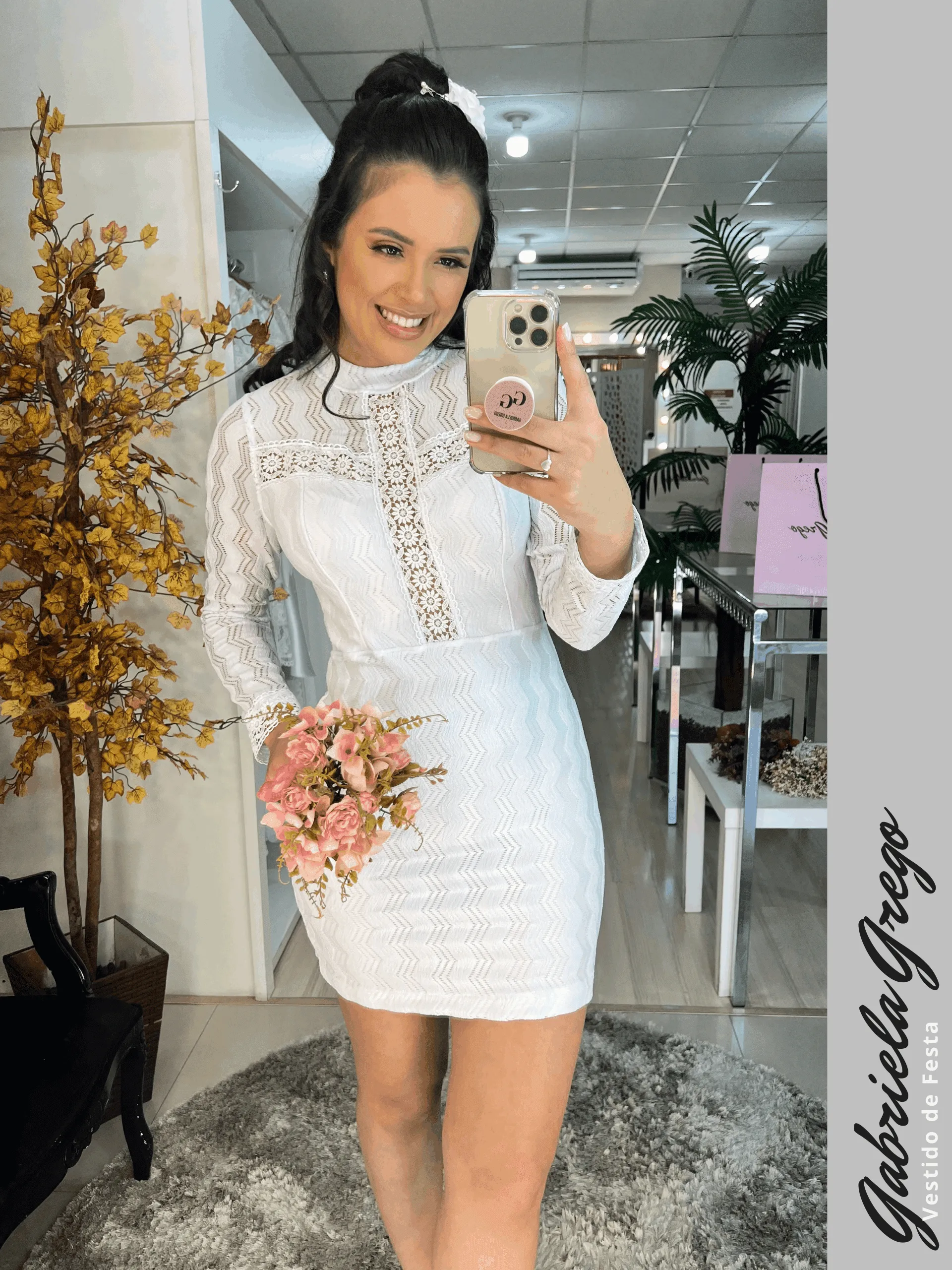 vestido de noiva curto com manga