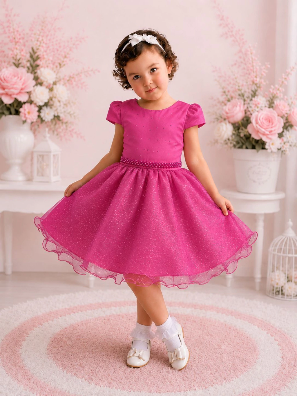 vestido de festa infantil com brilho