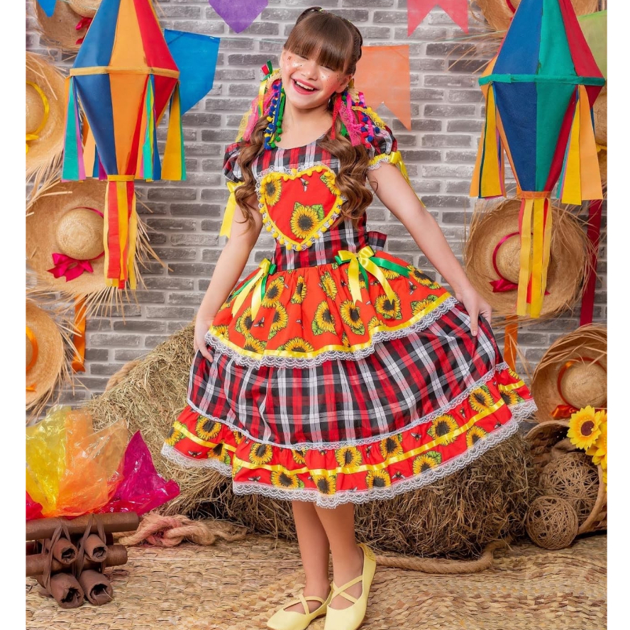 acessórios para vestido de quadrilha infantil luxo