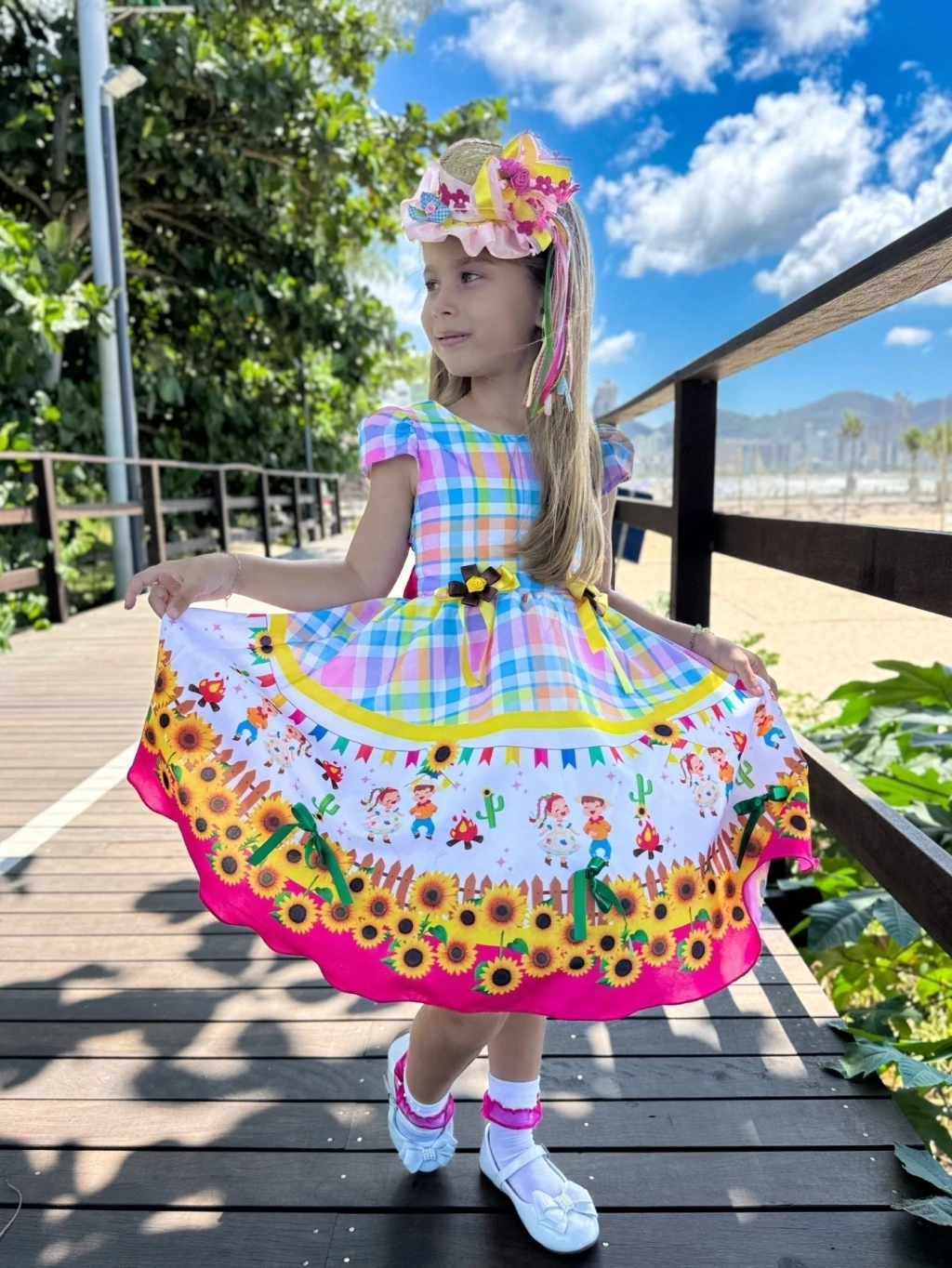 vestido de quadrilha infantil luxo sustentável
