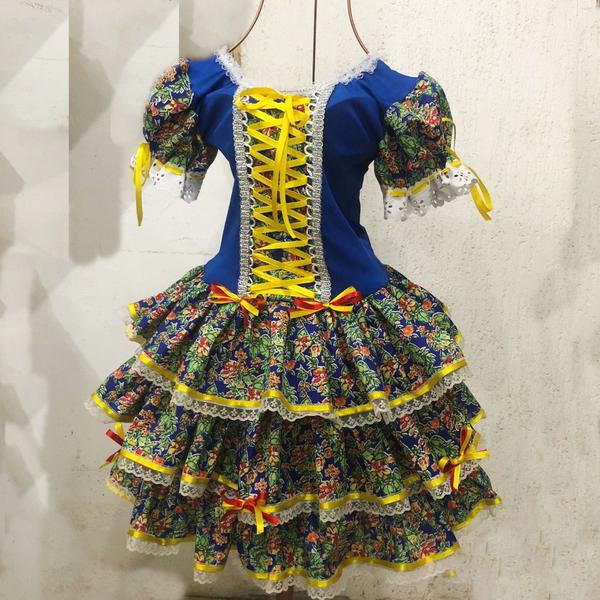 vestido de quadrilha infantil temático luxo
