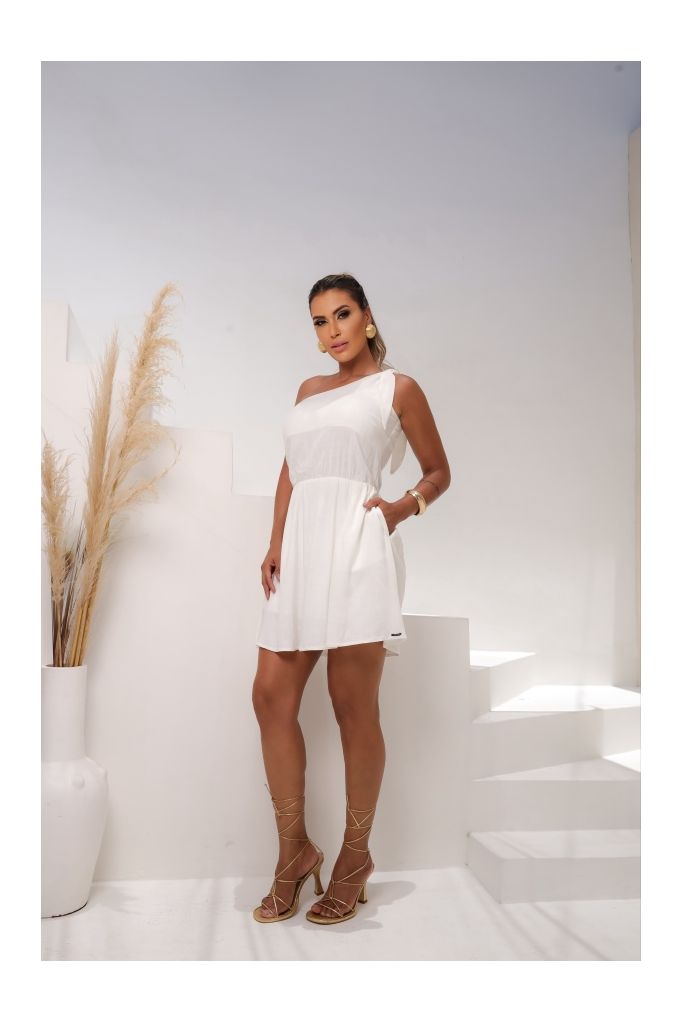 vestido evasê chabray