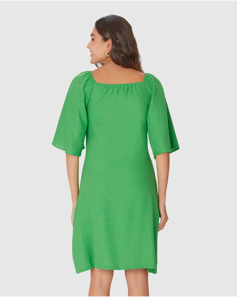 vestido evasê midi