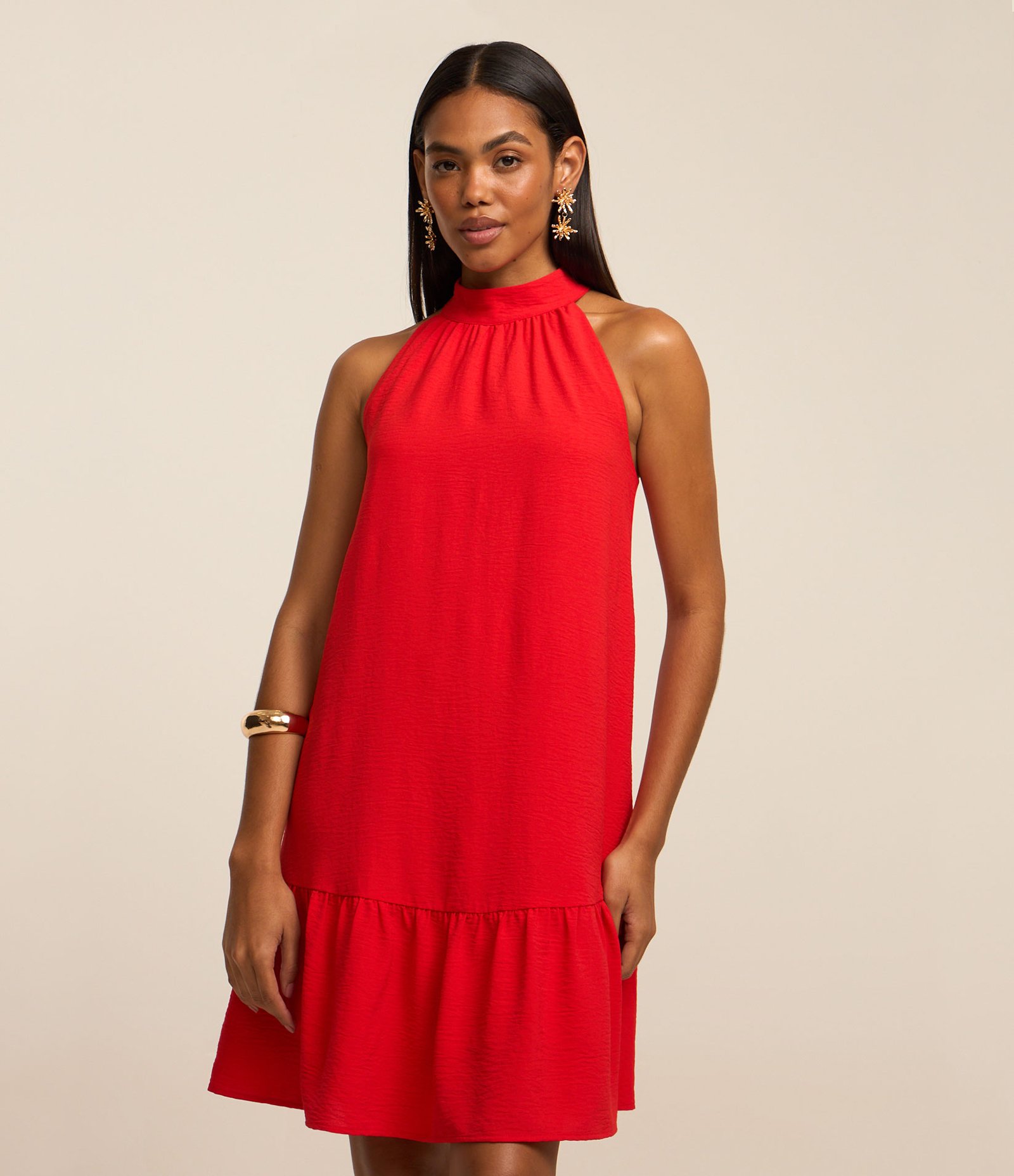 vestido gola alta para festa