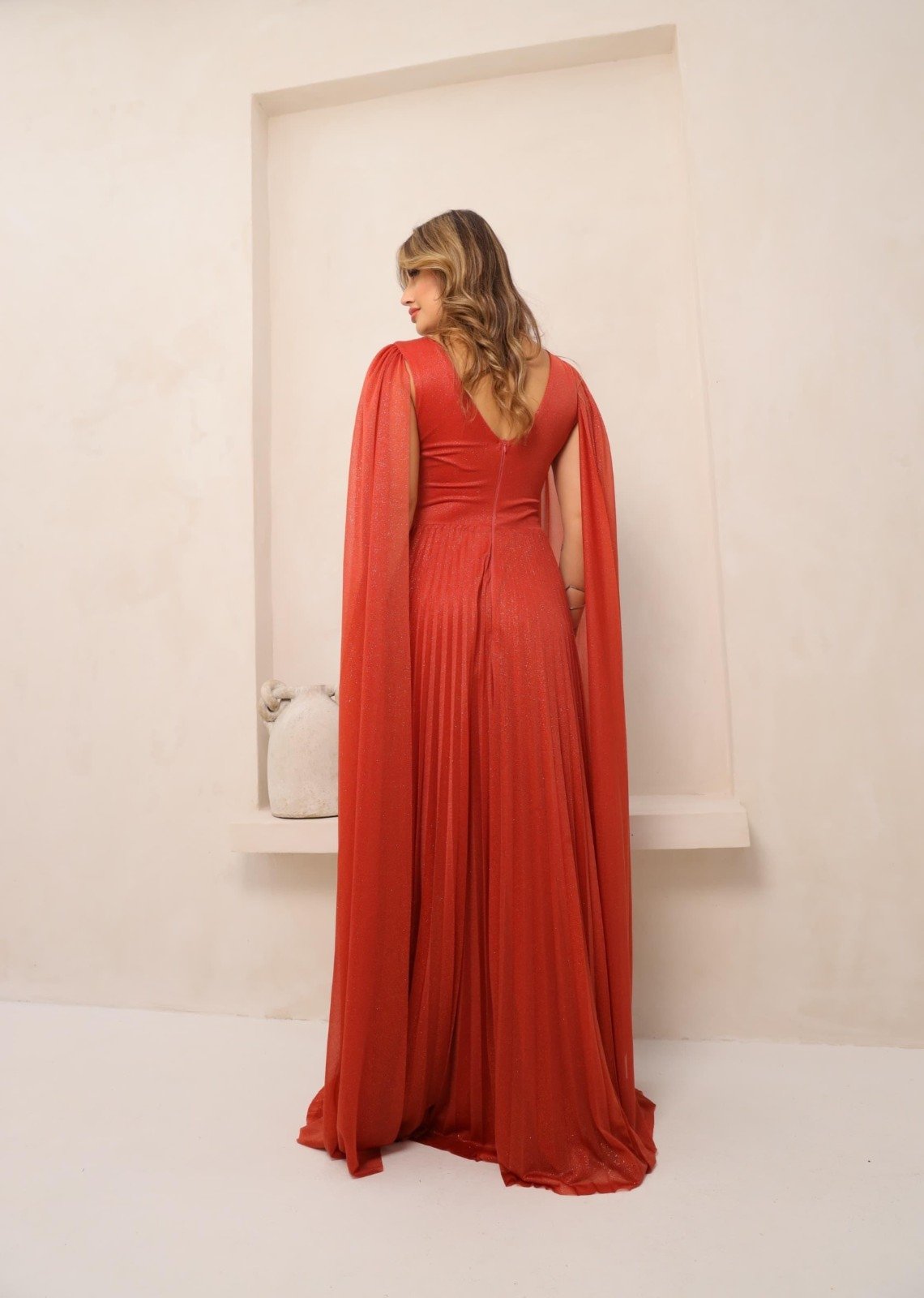 vestido terracota longo